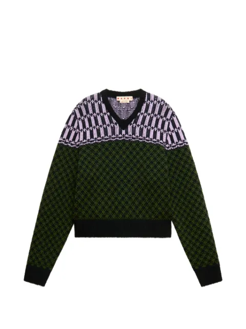 Marni jacquard-knit geometric-motif sweater