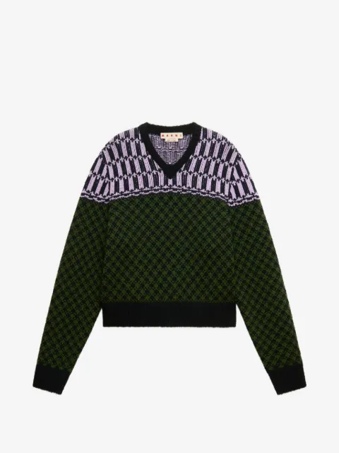 Marni jacquard-knit geometric-motif sweater