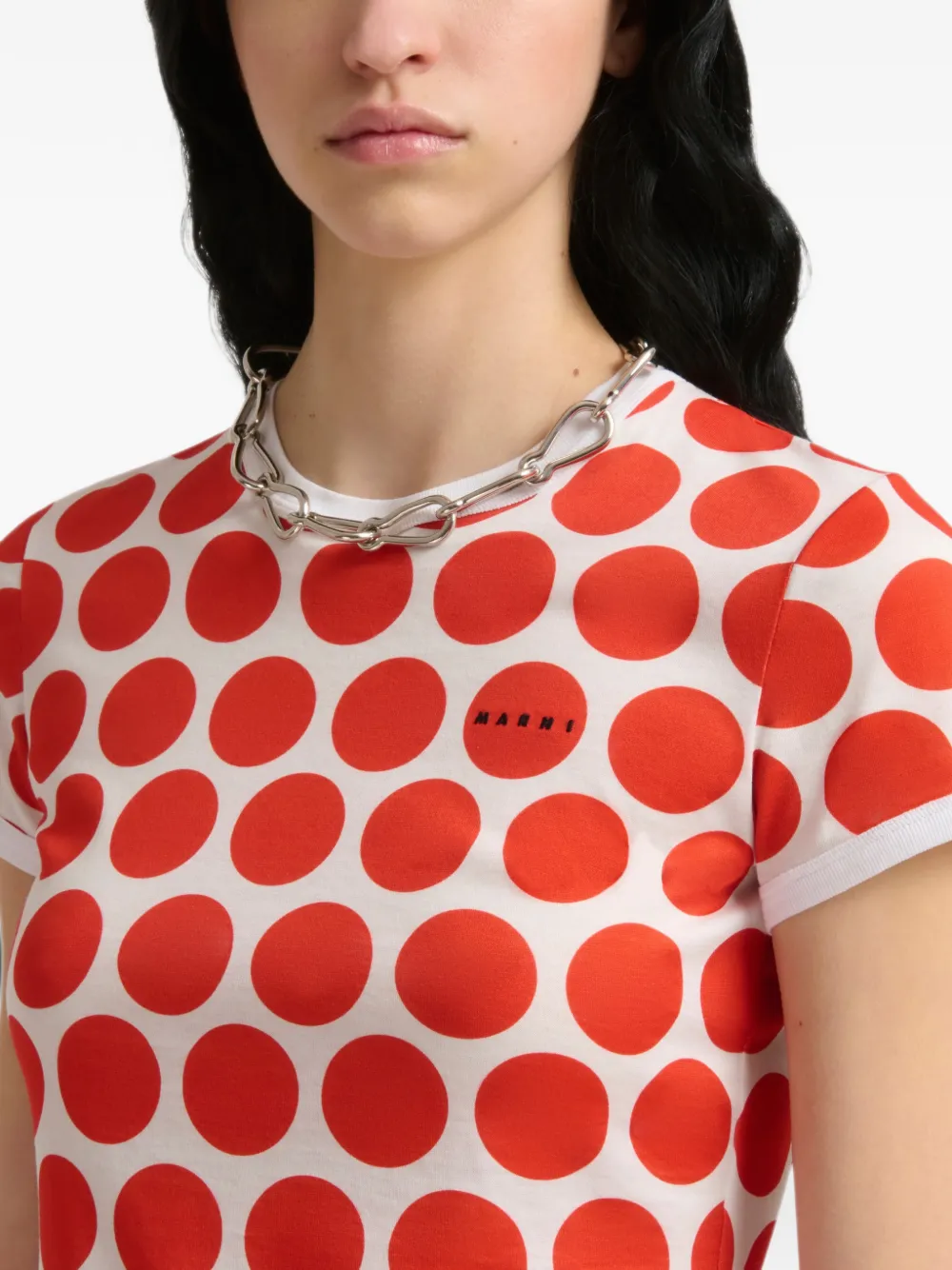 Marni Katoenen T-shirt met Polka Rhythm-print Rood