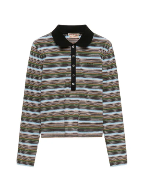Marni multicolour striped jersey polo shirt