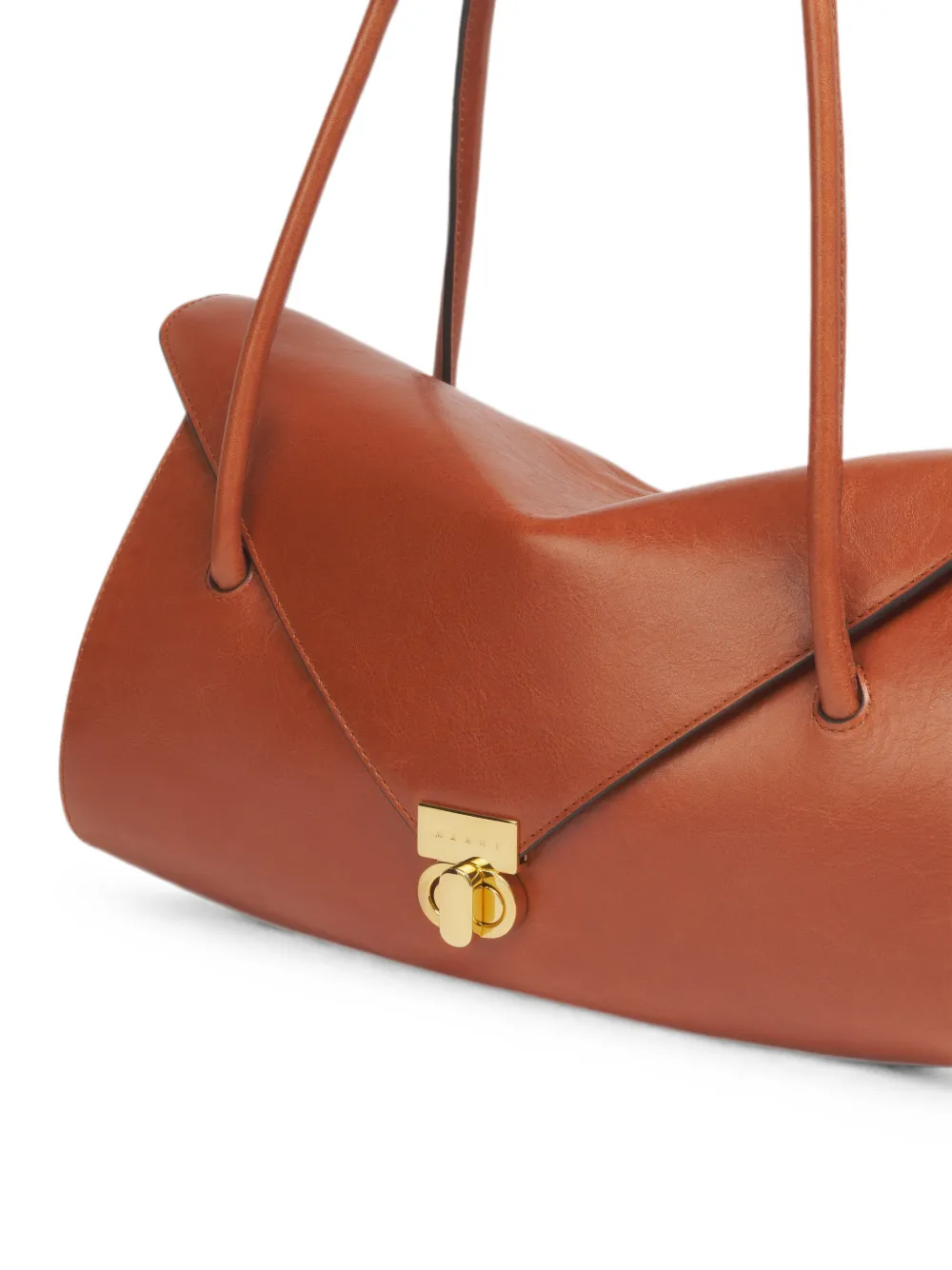 Marni E W leren schoudertas Bruin