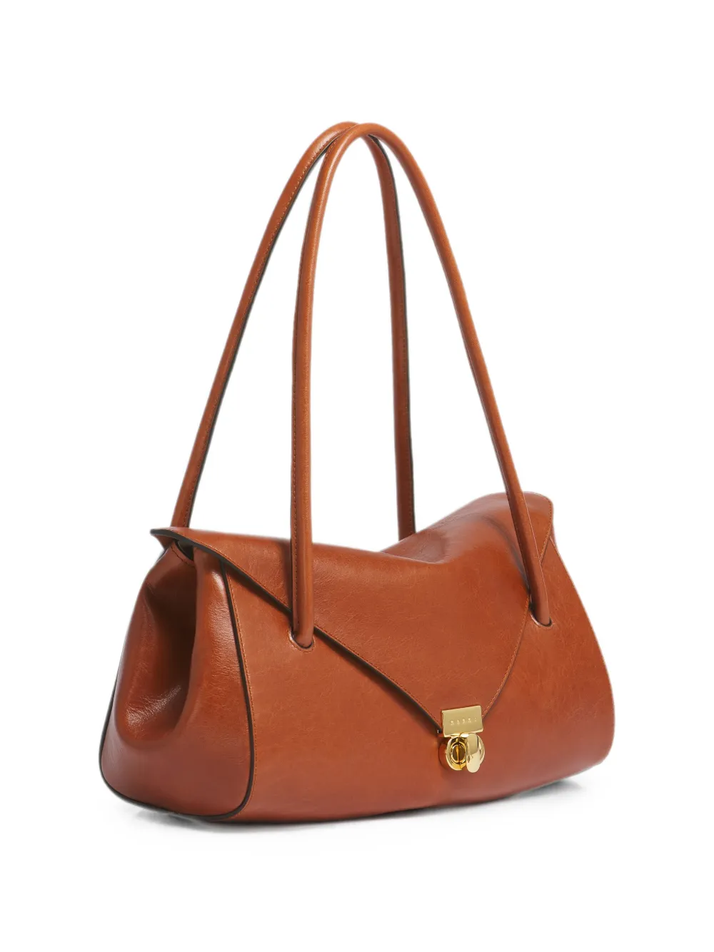 Marni E W leren schoudertas Bruin
