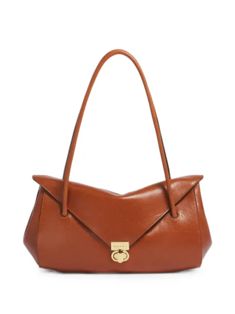 Marni brown leather E/W shoulder bag