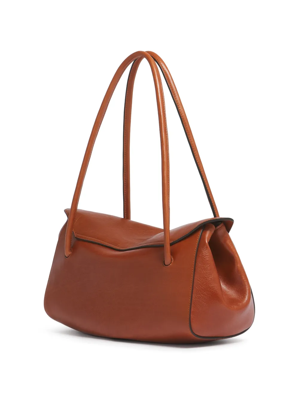 Marni E W leren schoudertas Bruin