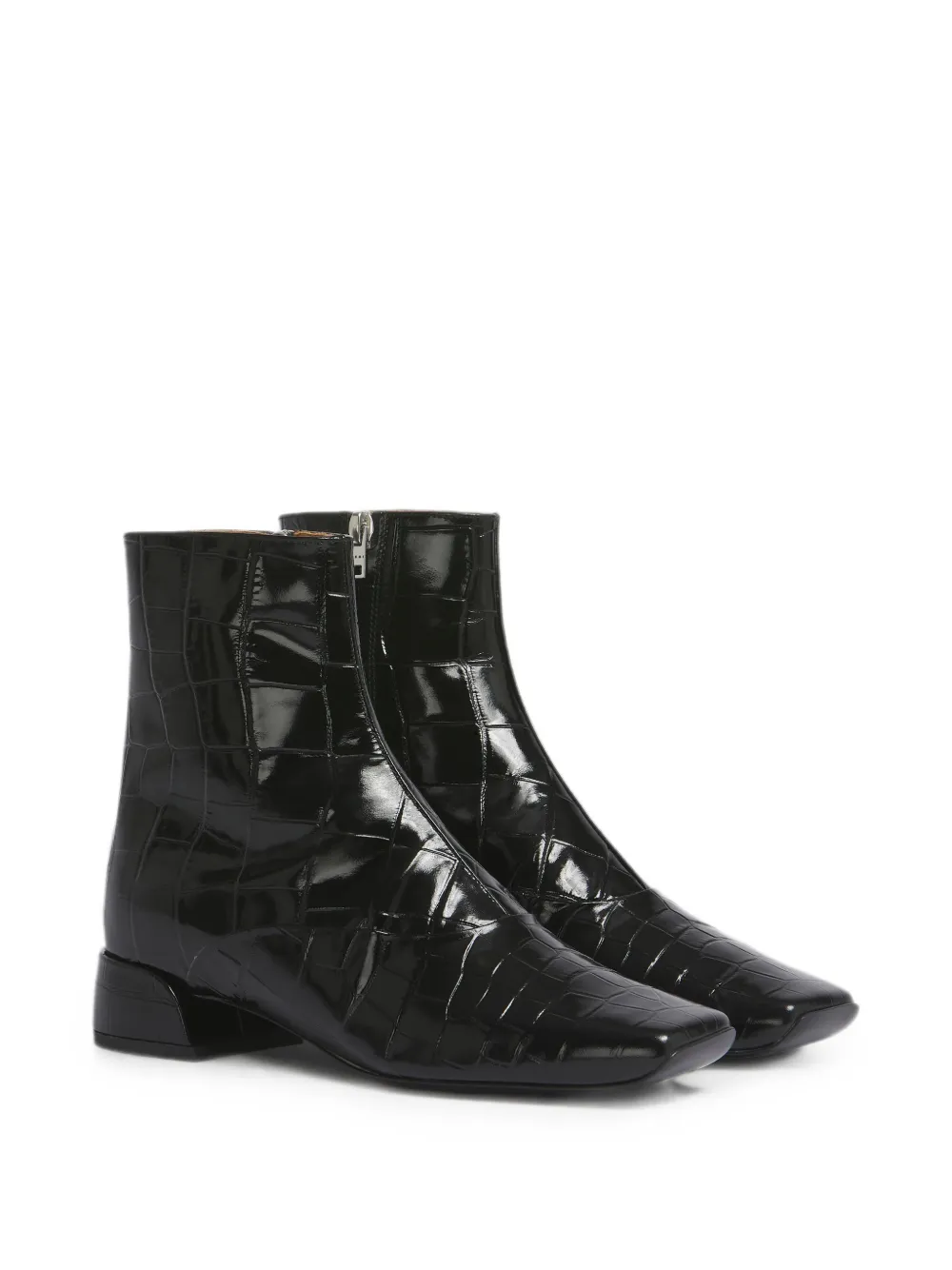 Marni croc-effect ankle boots Zwart