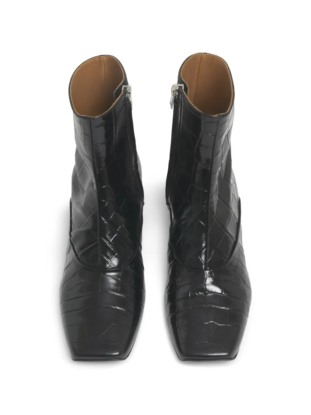 Marni croc-effect ankle boots Zwart