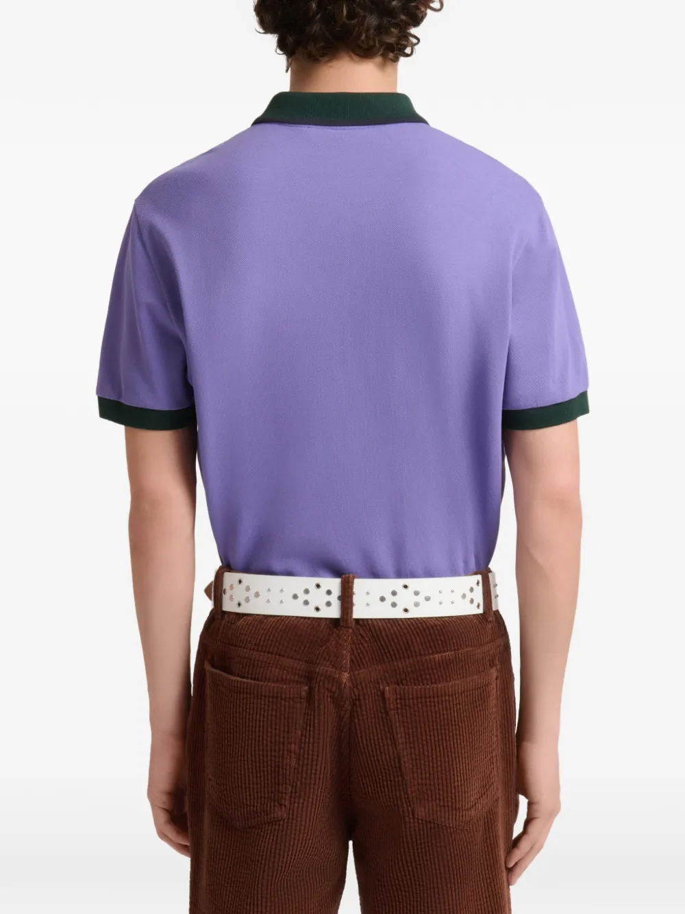 Marni Paars piqué poloshirt met contrasterende afwerkingen