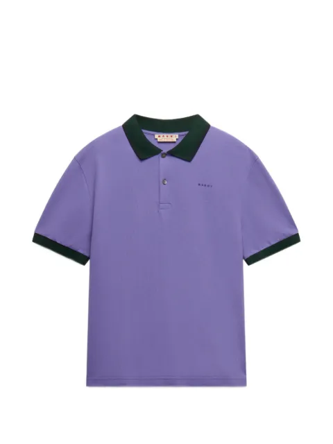 Marni purple piqué polo shirt with contrast trims