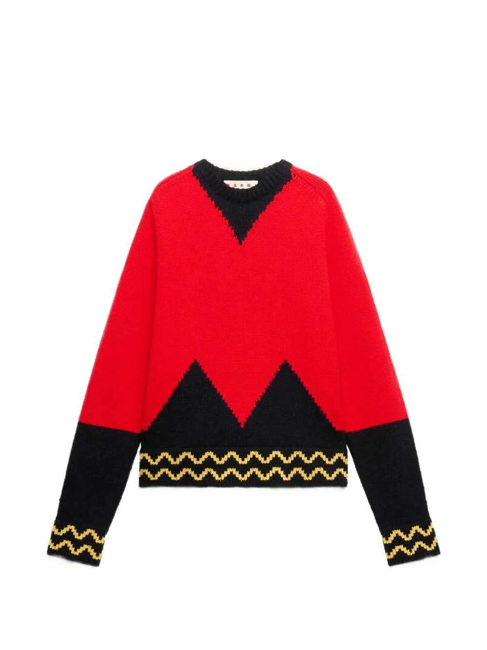 Marni Maglione con motivo geometrico a intarsio - Rosso