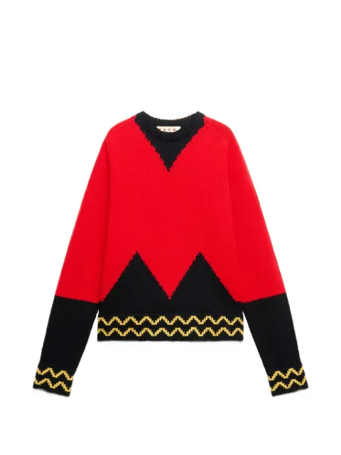 Marni suéter con motivo geométrico en intarsia