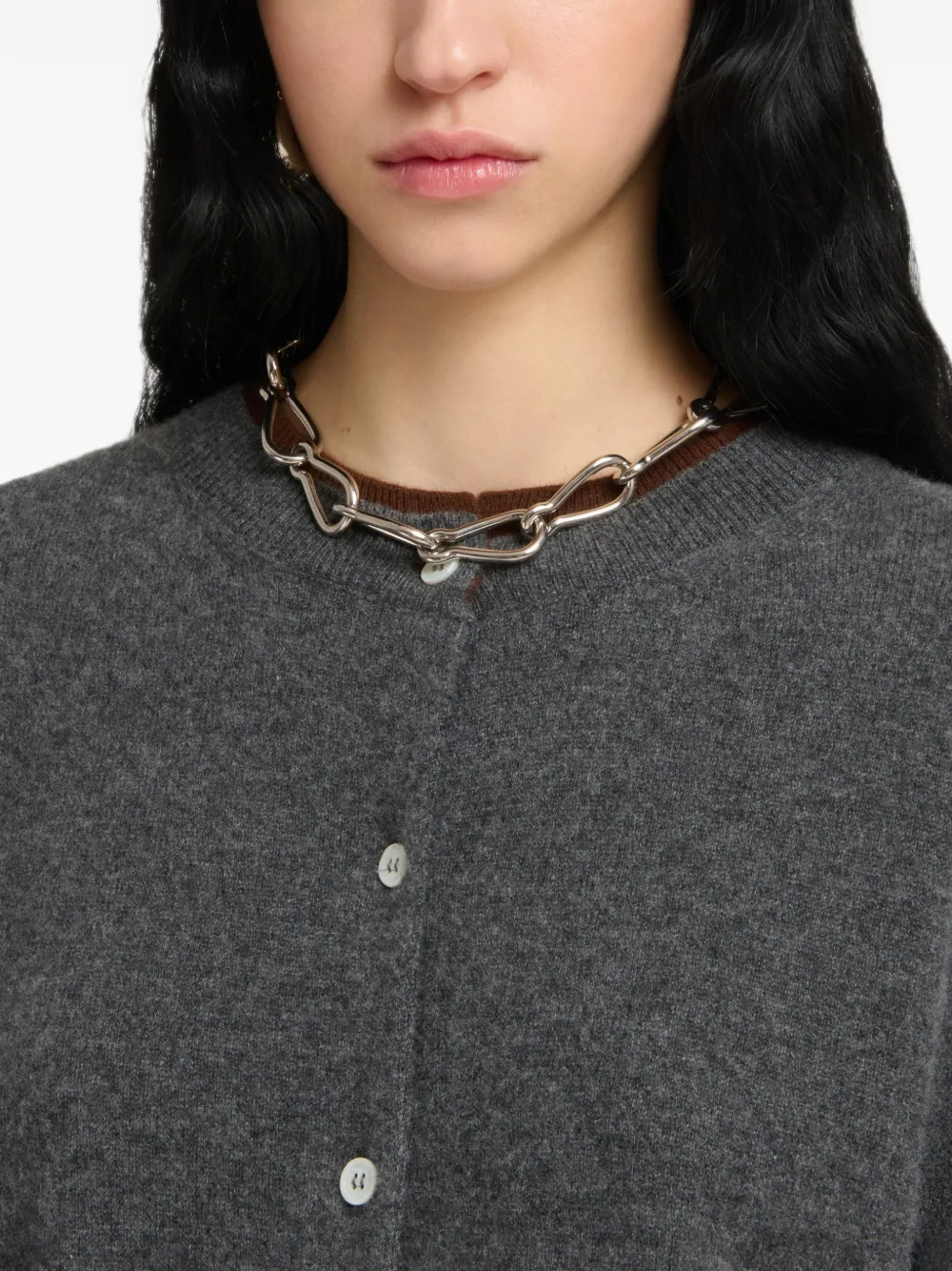 Marni Grijs kasjmier vest met gelaagd effect