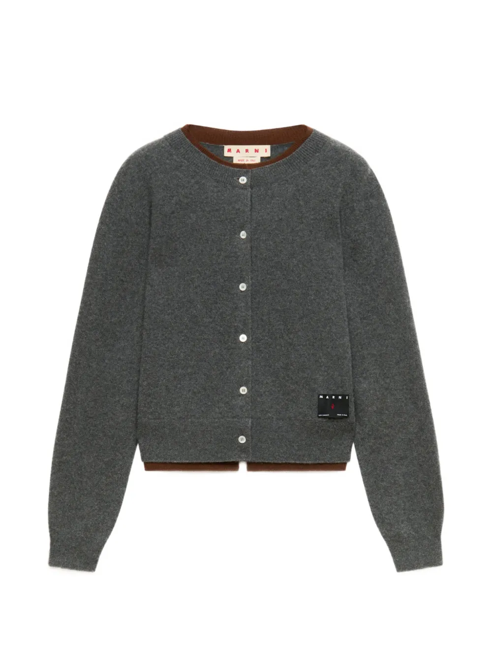 Marni Cardigan in cashmere grigio a strati