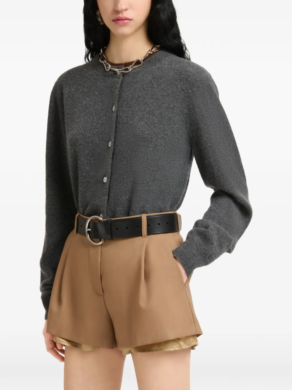 Marni Grijs kasjmier vest met gelaagd effect