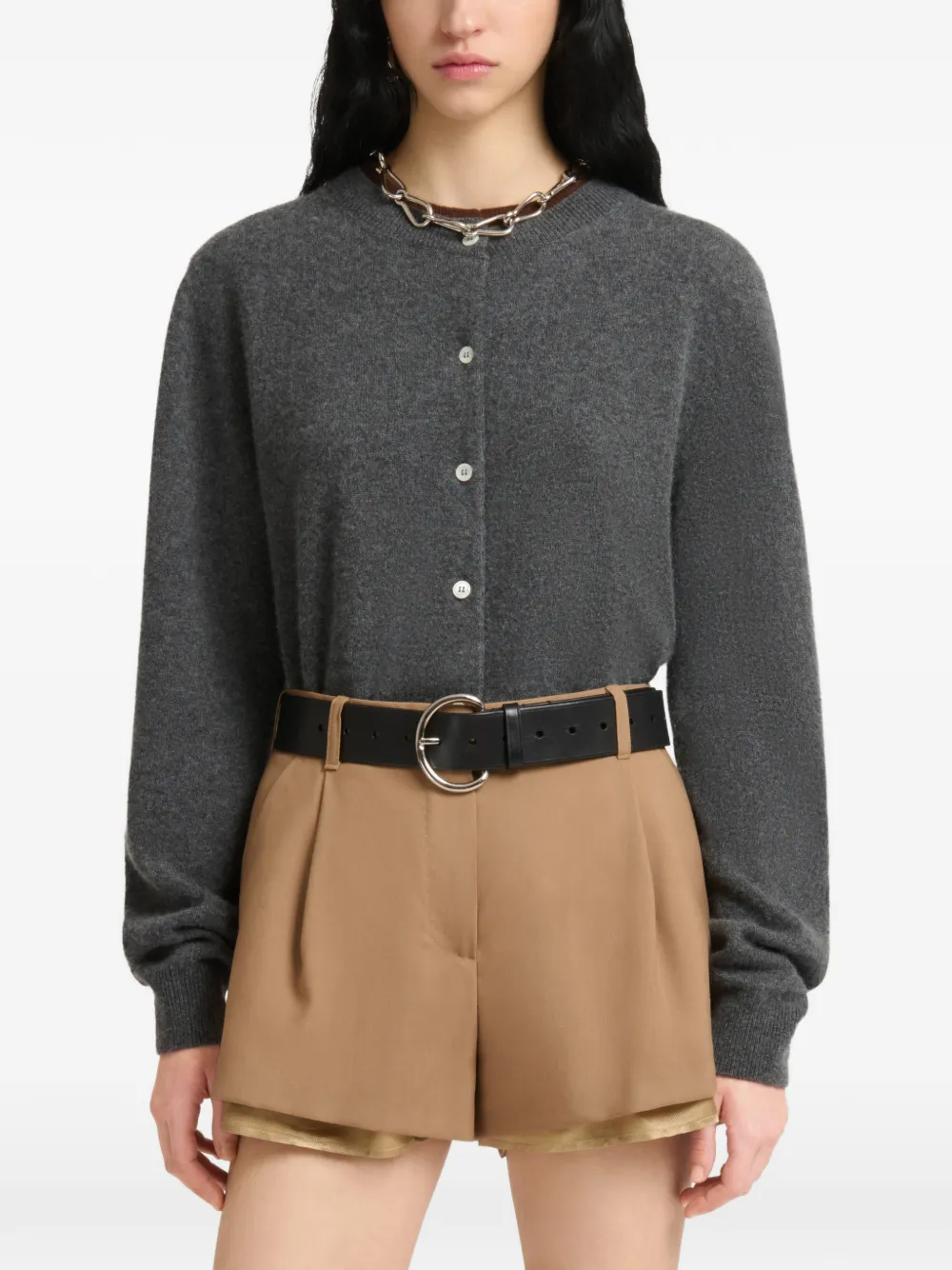 Marni Grijs kasjmier vest met gelaagd effect
