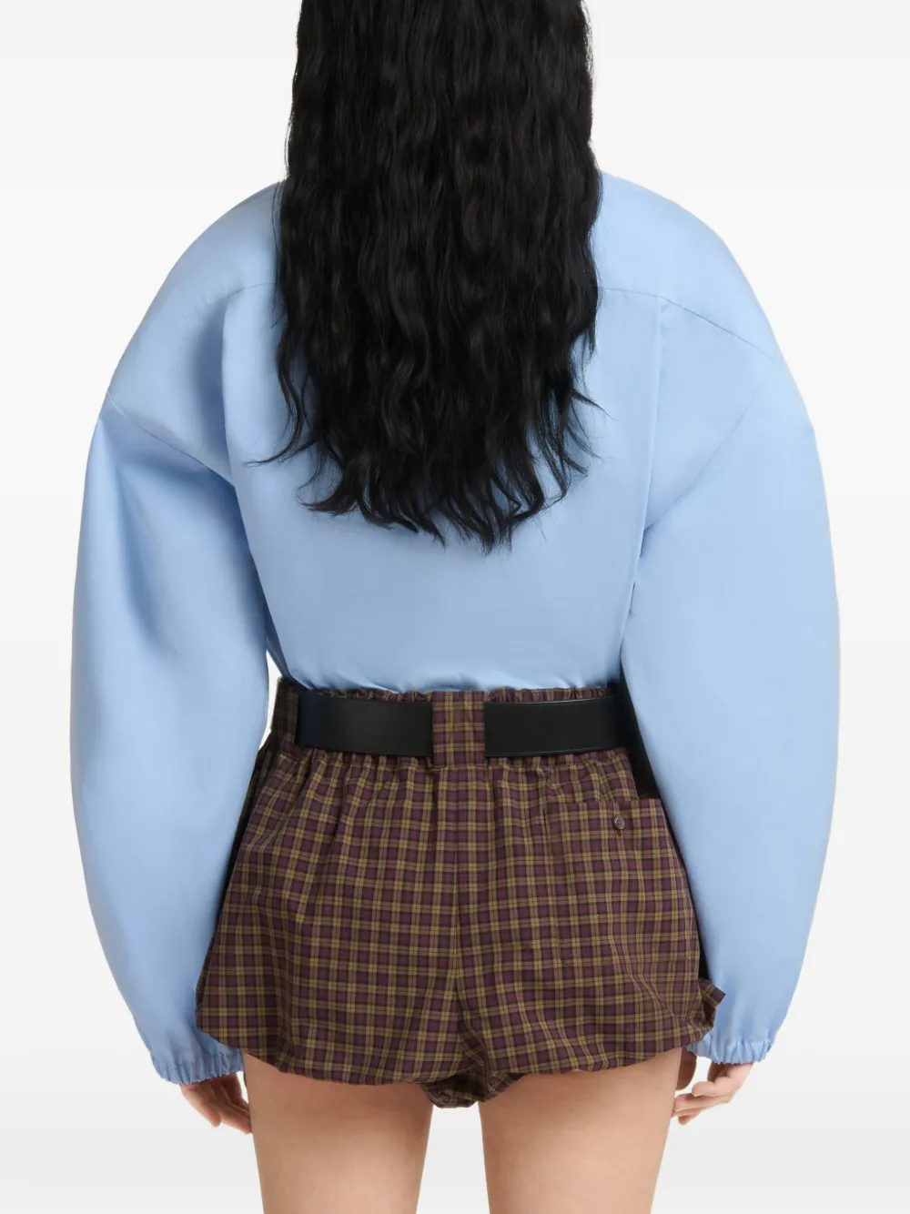 Marni Lichtblauwe popeline blouse met hoge hals