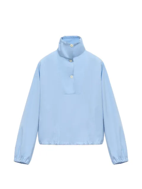 Marni light blue poplin blouse with high neck