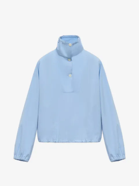 Marni light blue poplin blouse with high neck