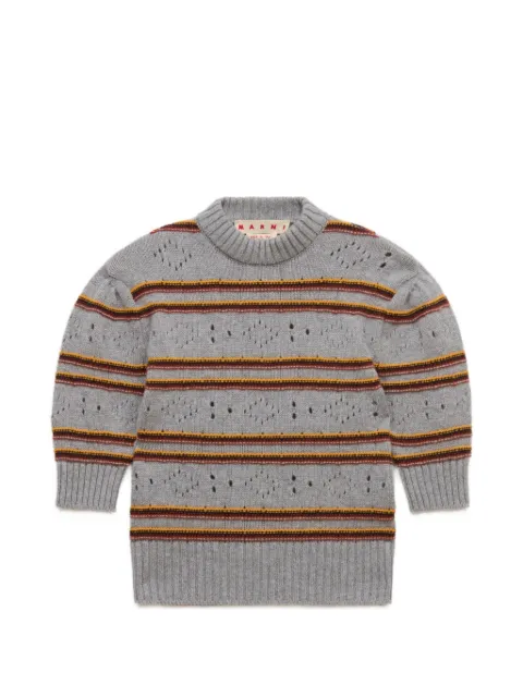 Marni — grey cashmere jumper with openwork-knit