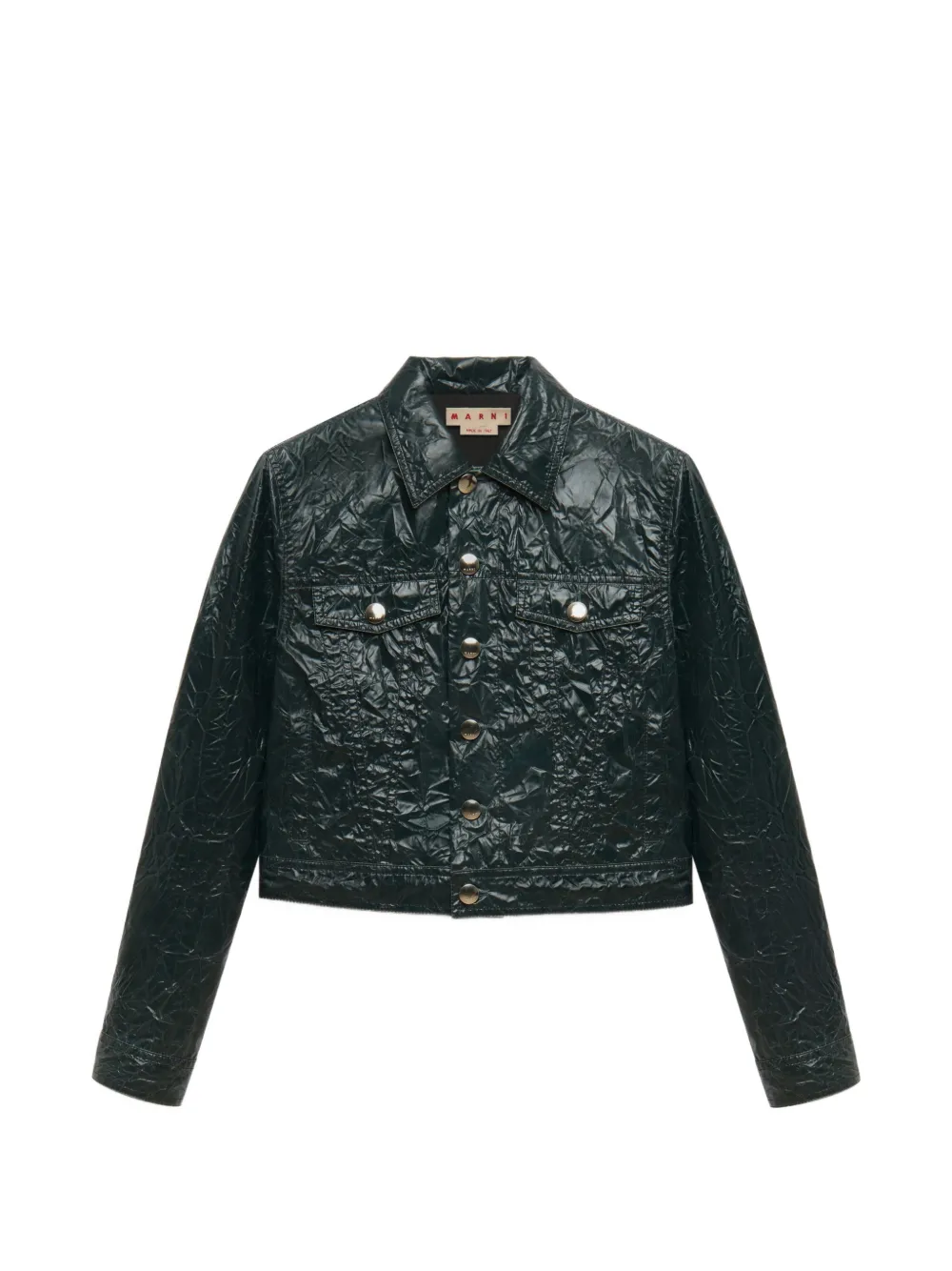 Marni crinkled-finish jacket - Verde