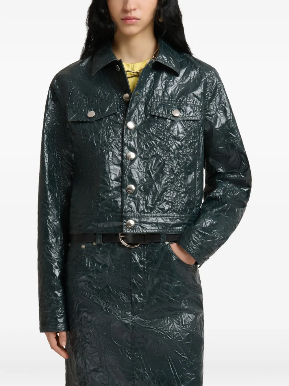 Marni Shirtjack met gekreukte afwerking Groen