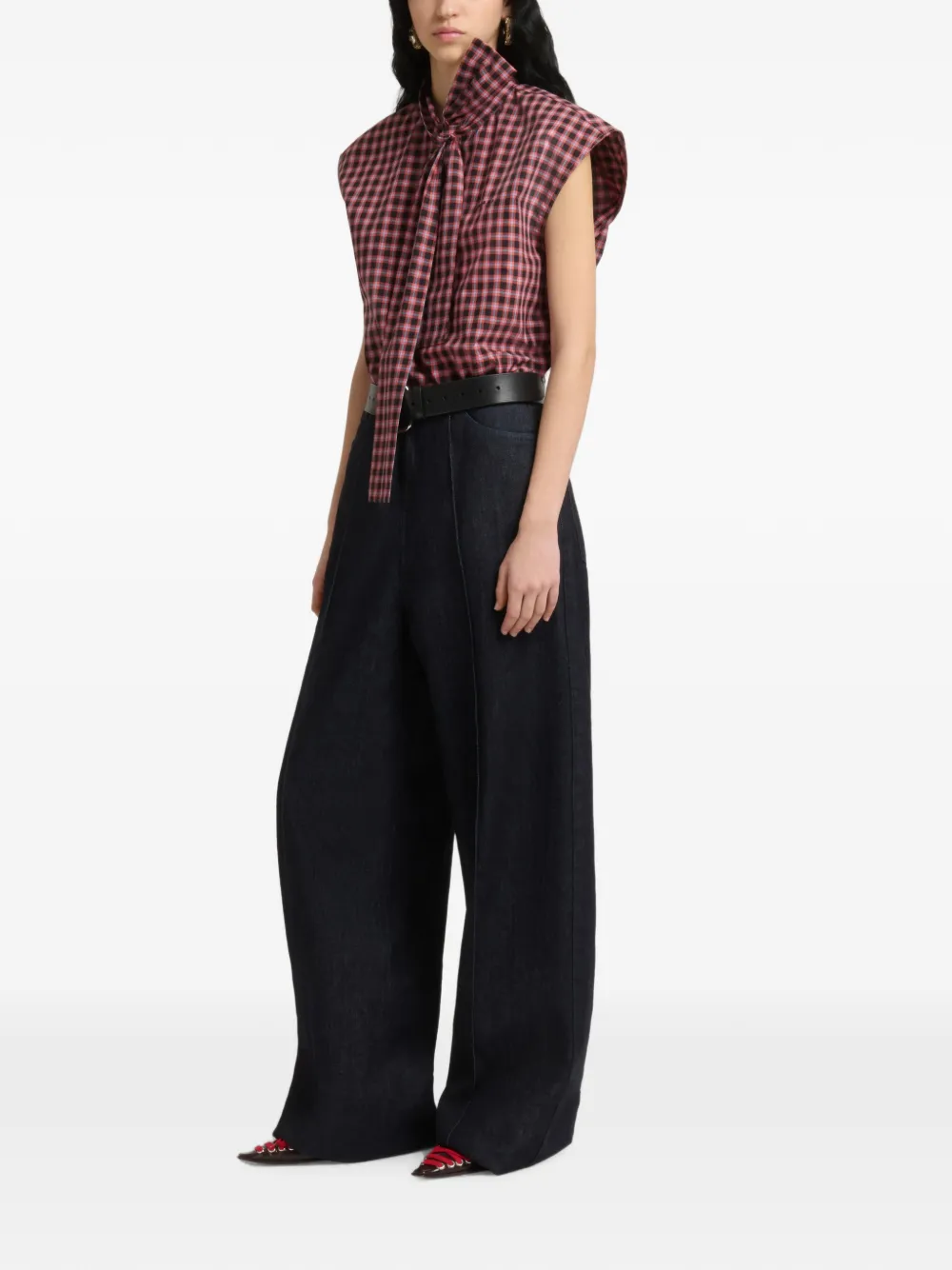 Marni Onbewerkte ongewassen jeans met verticale stiksels Blauw