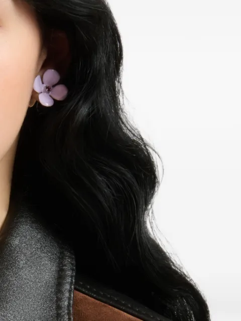 Marni purple enamel daisy stud earrings