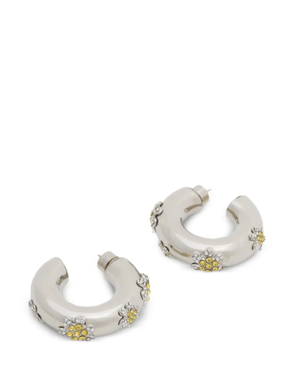 Marni Orecchini a cerchio con strass - Argento