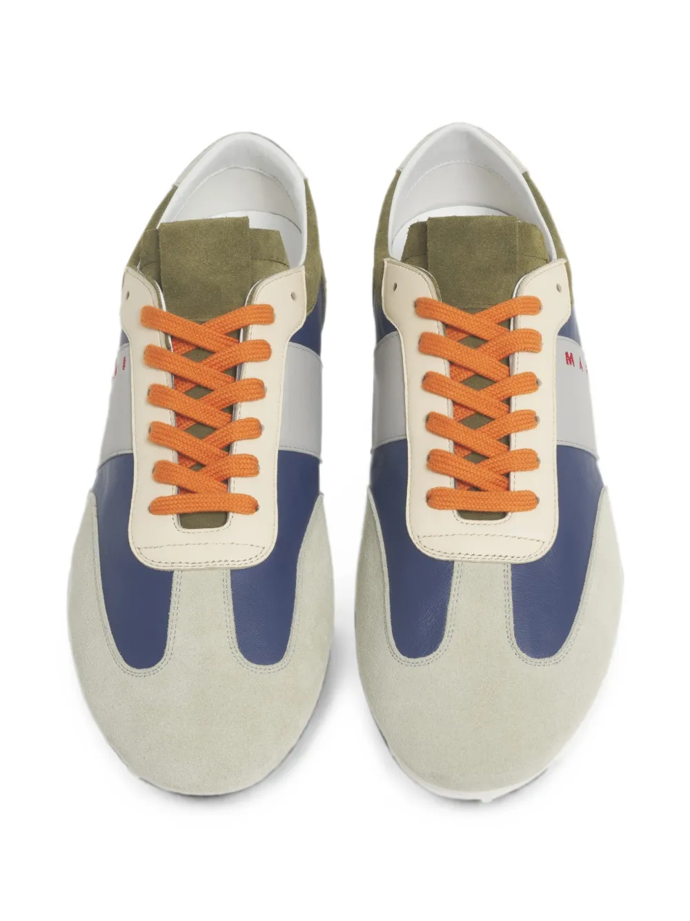 Marni panelled suede-trimmed sneakers Beige