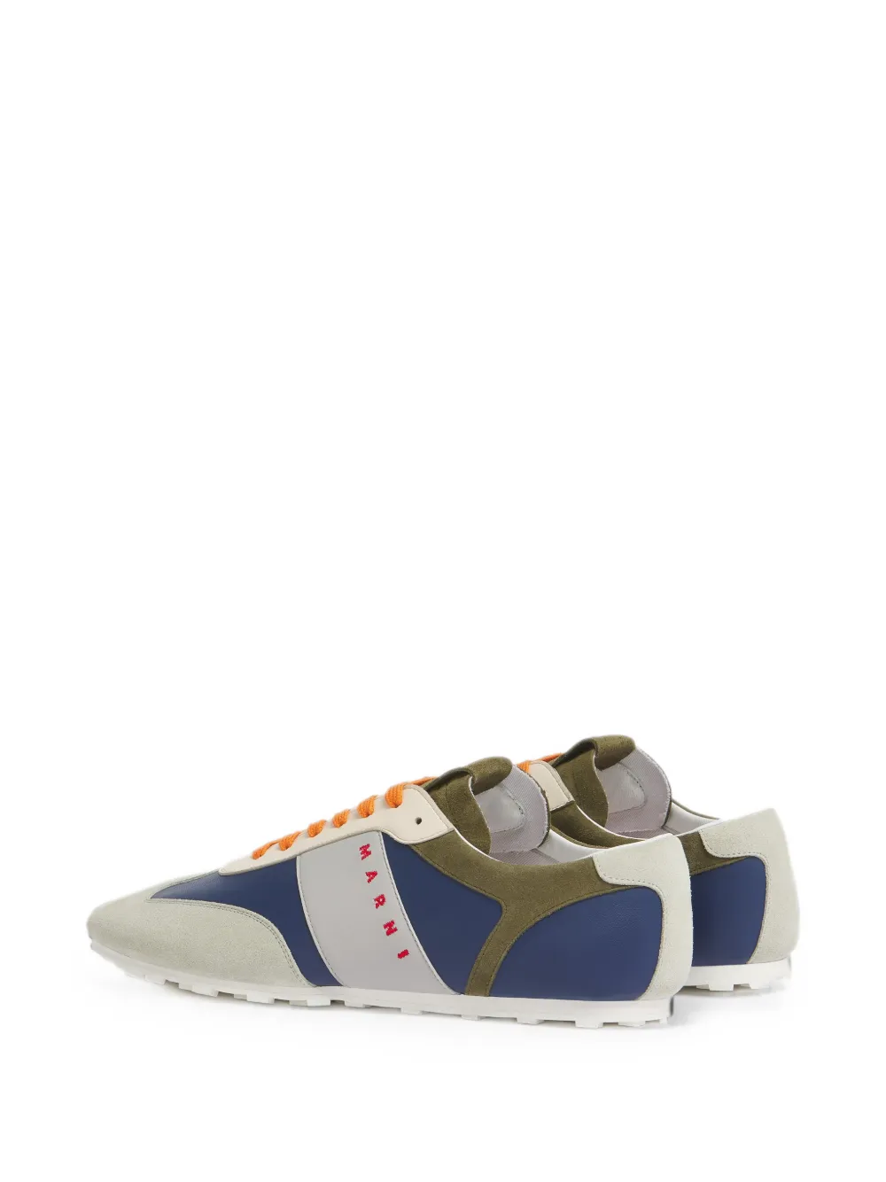 Marni panelled suede-trimmed sneakers Beige