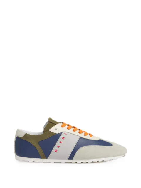 Marni panelled suede-trimmed sneakers