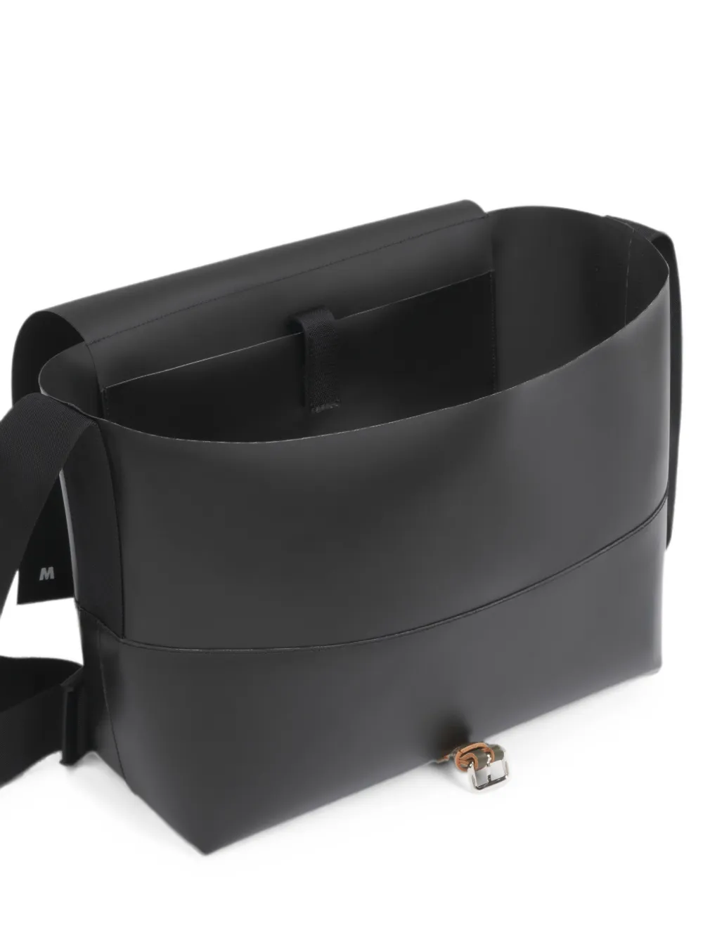 Marni Messengertas met gespsluiting en logo-print Zwart