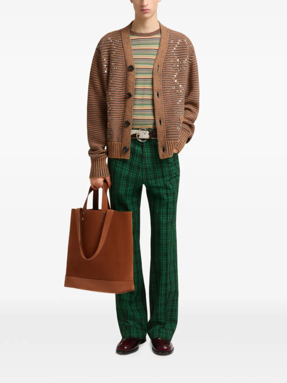 Marni Suède verfraaide shopper Bruin