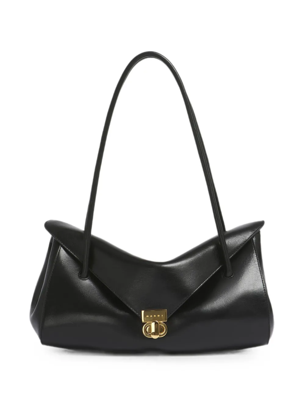 Marni black leather E/W shoulder bag - Nero
