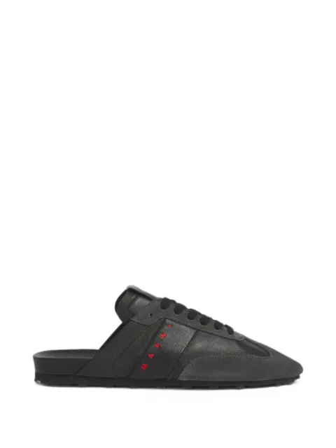 Marni black nappa leather and suede Softy Soccer slip-on sneakers