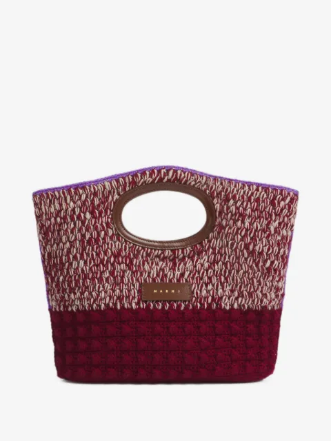 Marni red wool Knotty crochet clutch