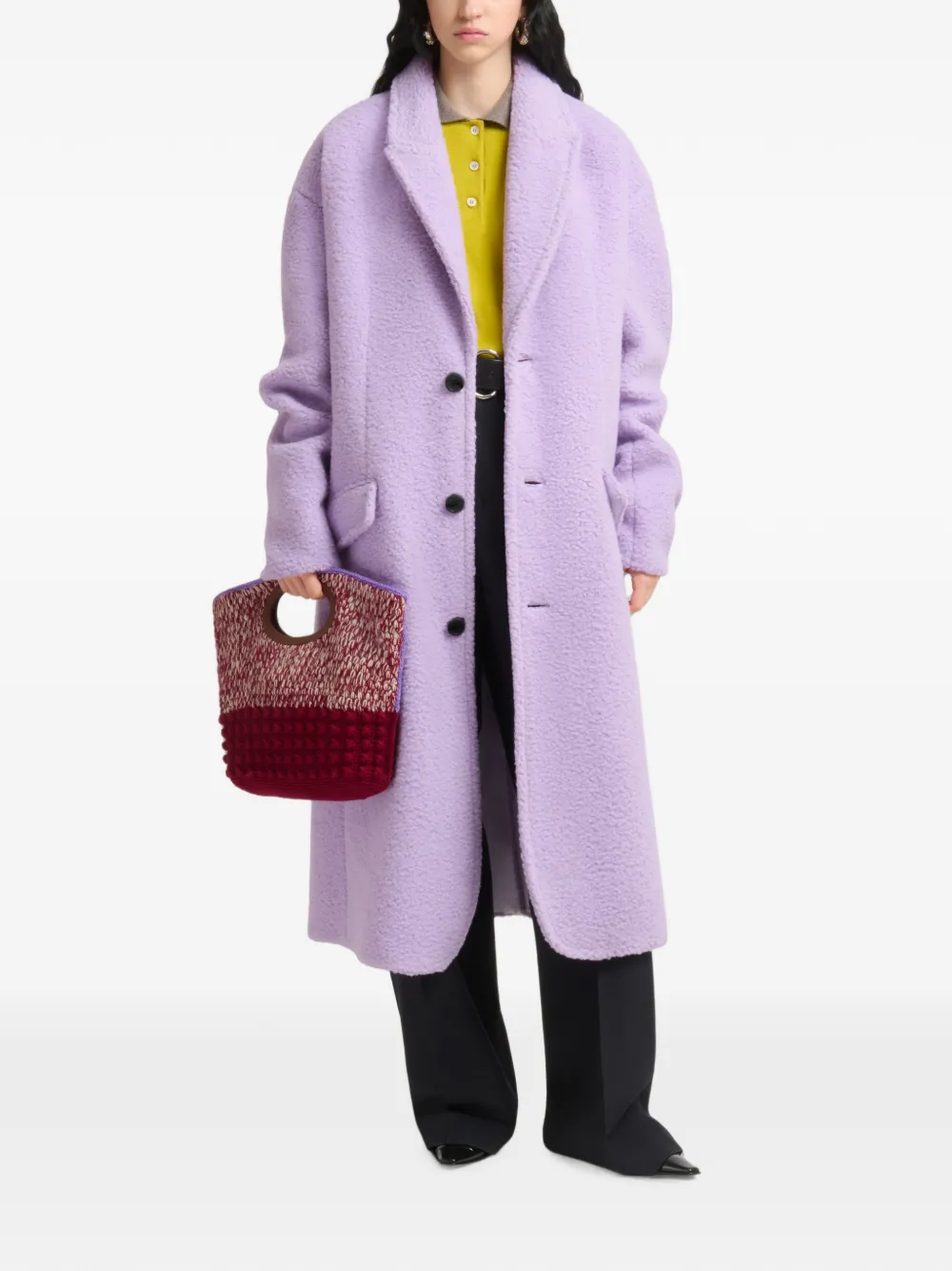 Marni Gehaakte shopper met logopatch Rood