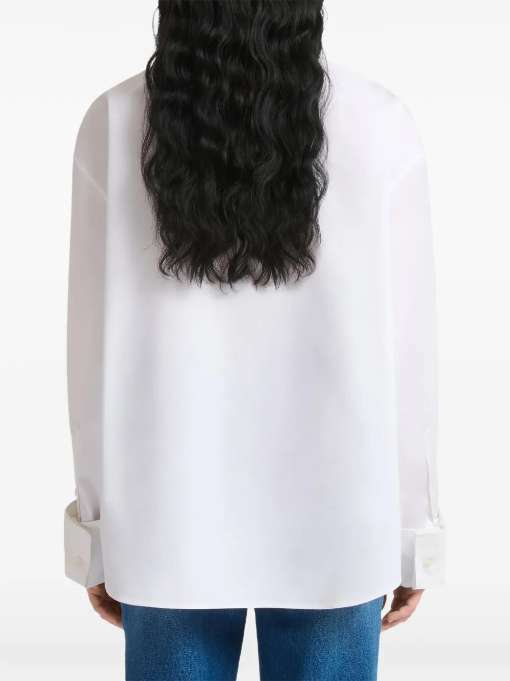 Marni Popeline blouse met gestrikte hals Wit