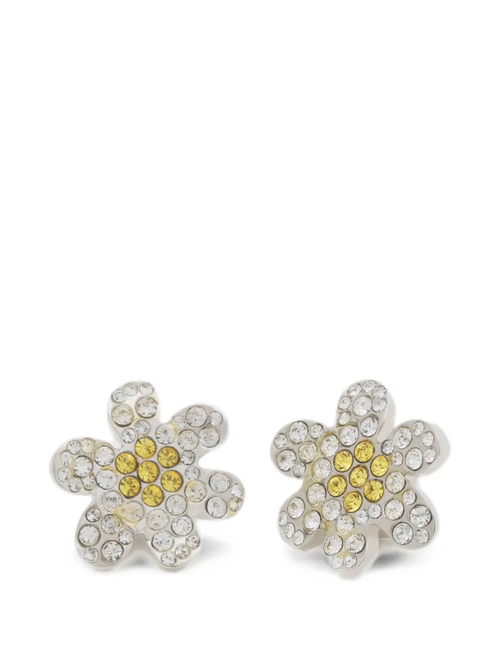 Marni Daisy stud earrings with pavé rhinestones - Silber
