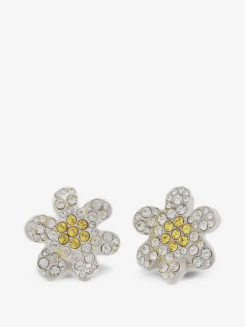 Marni Daisy stud earrings with pavé rhinestones