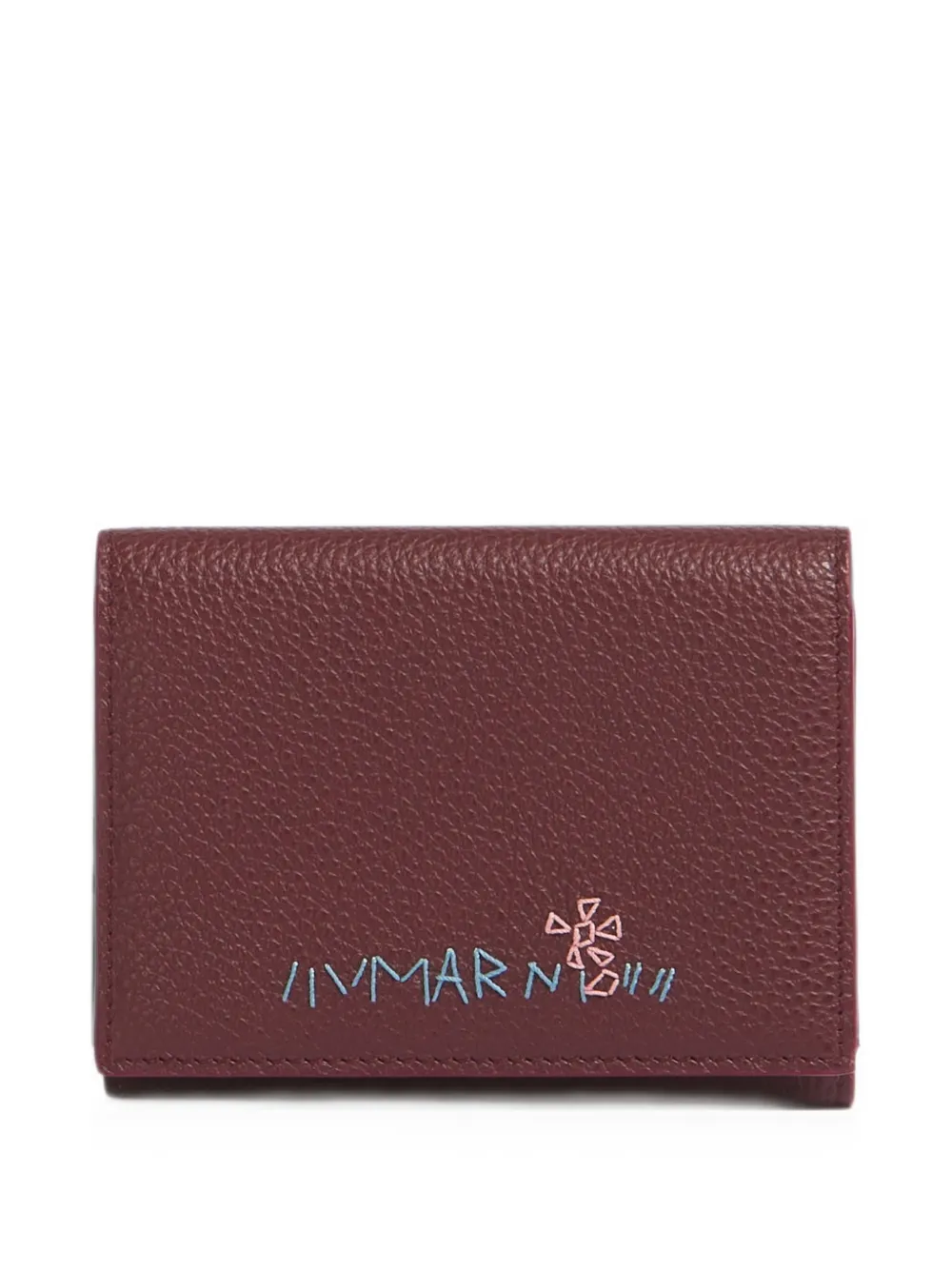 Marni Portafoglio tri-fold Mending in pelle - Rosso
