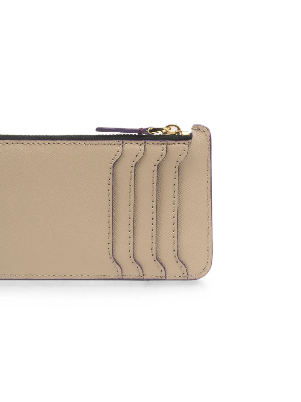 Marni Trunk saffiano leren pasjeshouder Beige