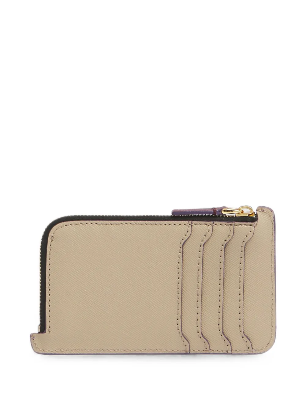 Marni Trunk saffiano leren pasjeshouder Beige