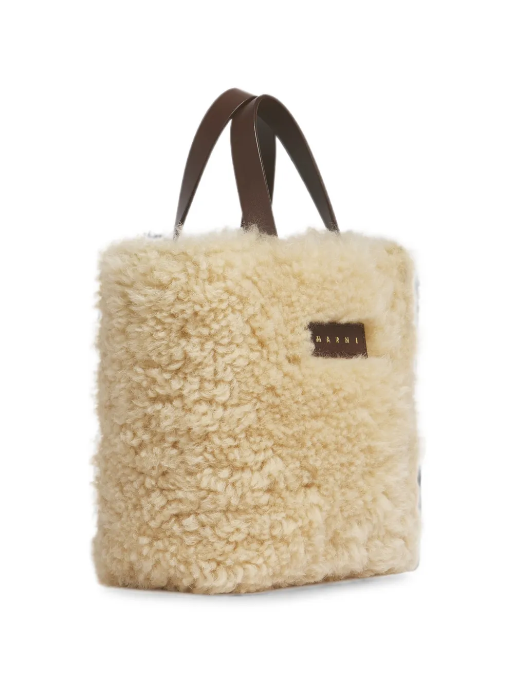Marni Museo Soft lammy leren shopper Beige
