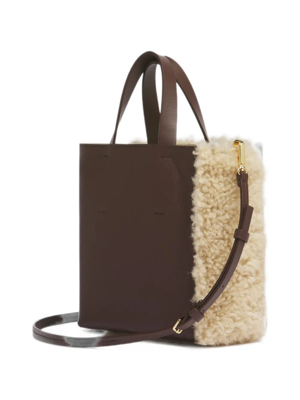 Marni Museo Soft lammy leren shopper Beige