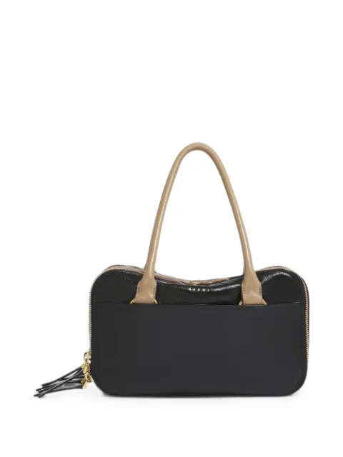 Marni black, brown and taupe leather small Boxyne bag