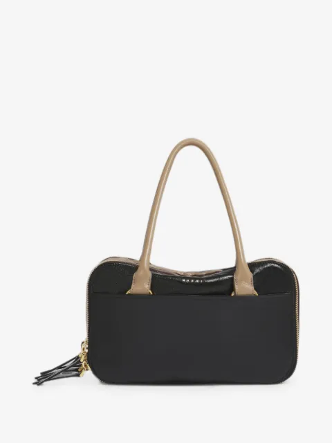 Marni black, brown and taupe leather small Boxyne bag