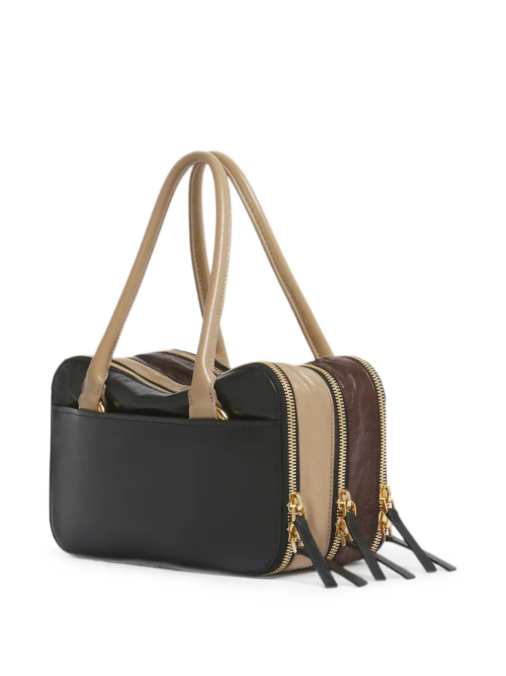Marni Kleine Boxyne leren tas Zwart