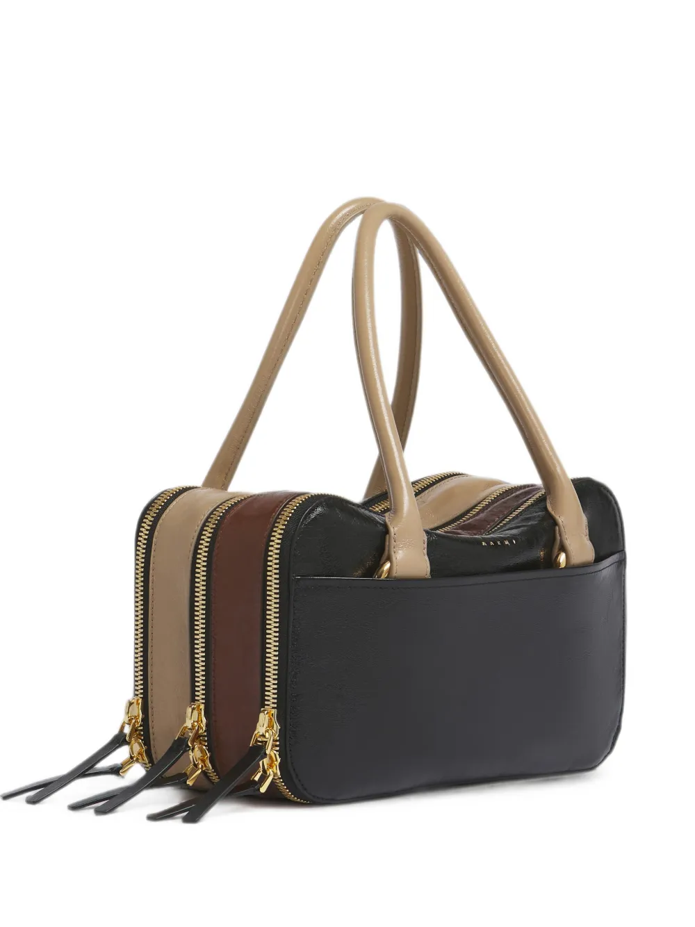 Marni Kleine Boxyne leren tas Zwart