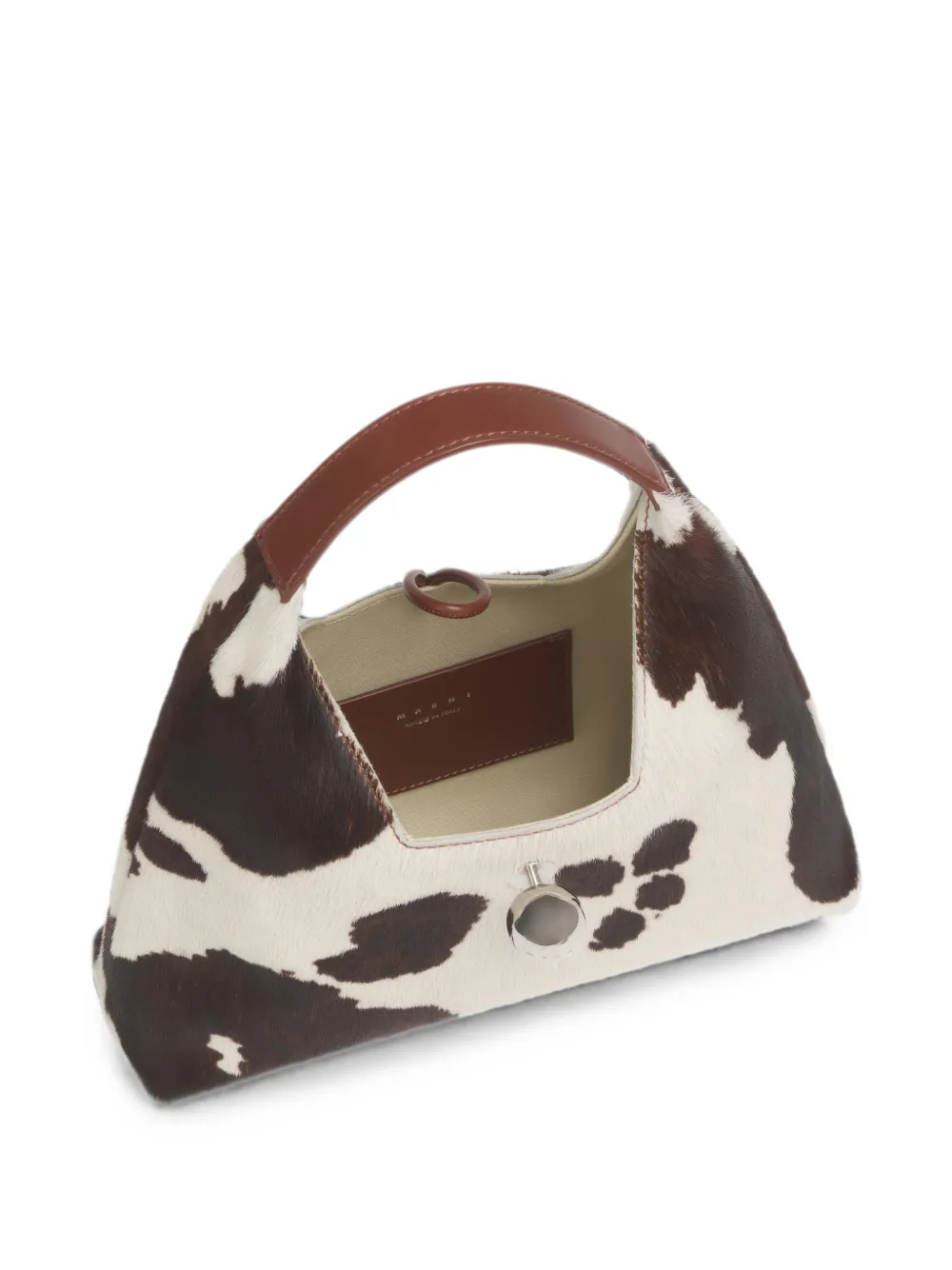 Marni Schoudertas met koeienprint Wit