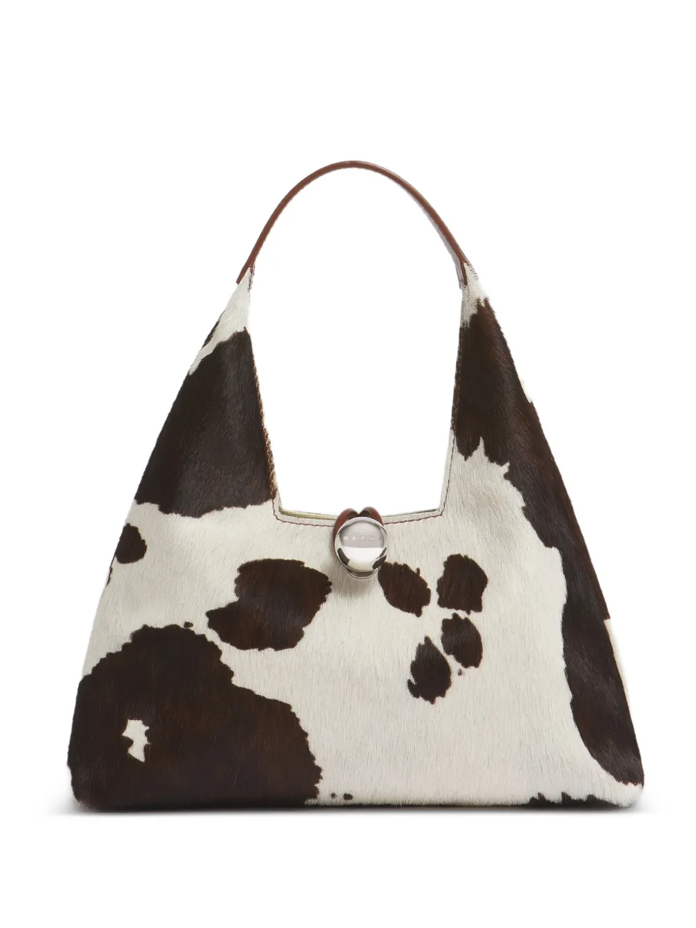 Marni cow-print shoulder bag - Bianco